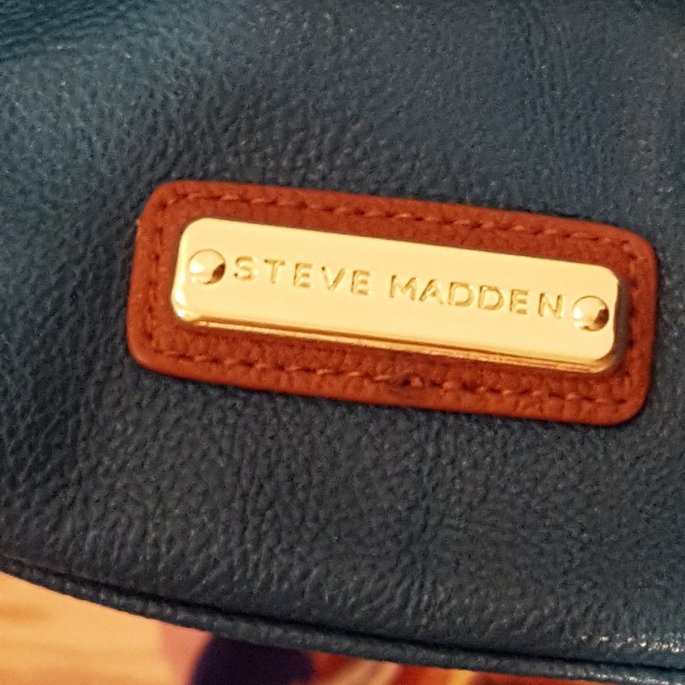EUC Steve Madden Teal/white Satchel handbag - Picture 6 of 8